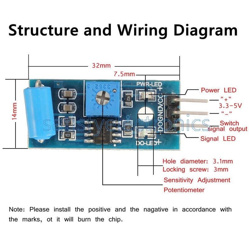 LM393 Tilt Sensor Module Intelligent Car Accessories Tilt Sensing Probe Board