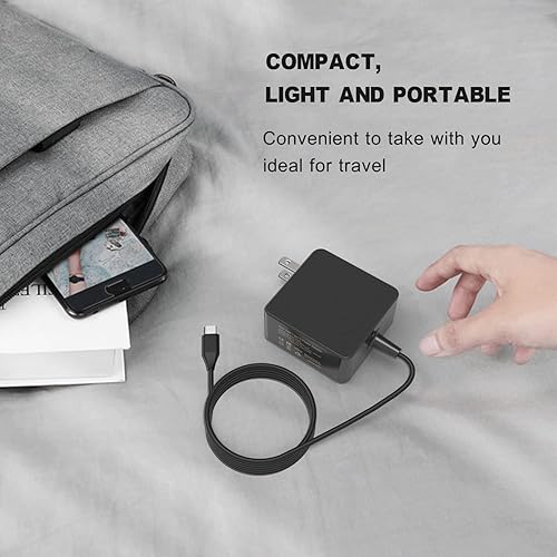 Miniatura 7 de Cargador USB-C de 45 W para cargador Chromebook Cargador Samsung Chromebook, AsusLenovoAcerHPDell Chromebook USB C, cargador de carga rápida para