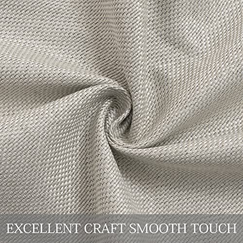 Miulee 2 Panels Linen Curtains 72 Inches Long Blackout Curtain Panels For Bedroom/Living Room Curtain Drapes Thermal Insulating Texture Grommet Top -Eggshell Ivory #TOP3