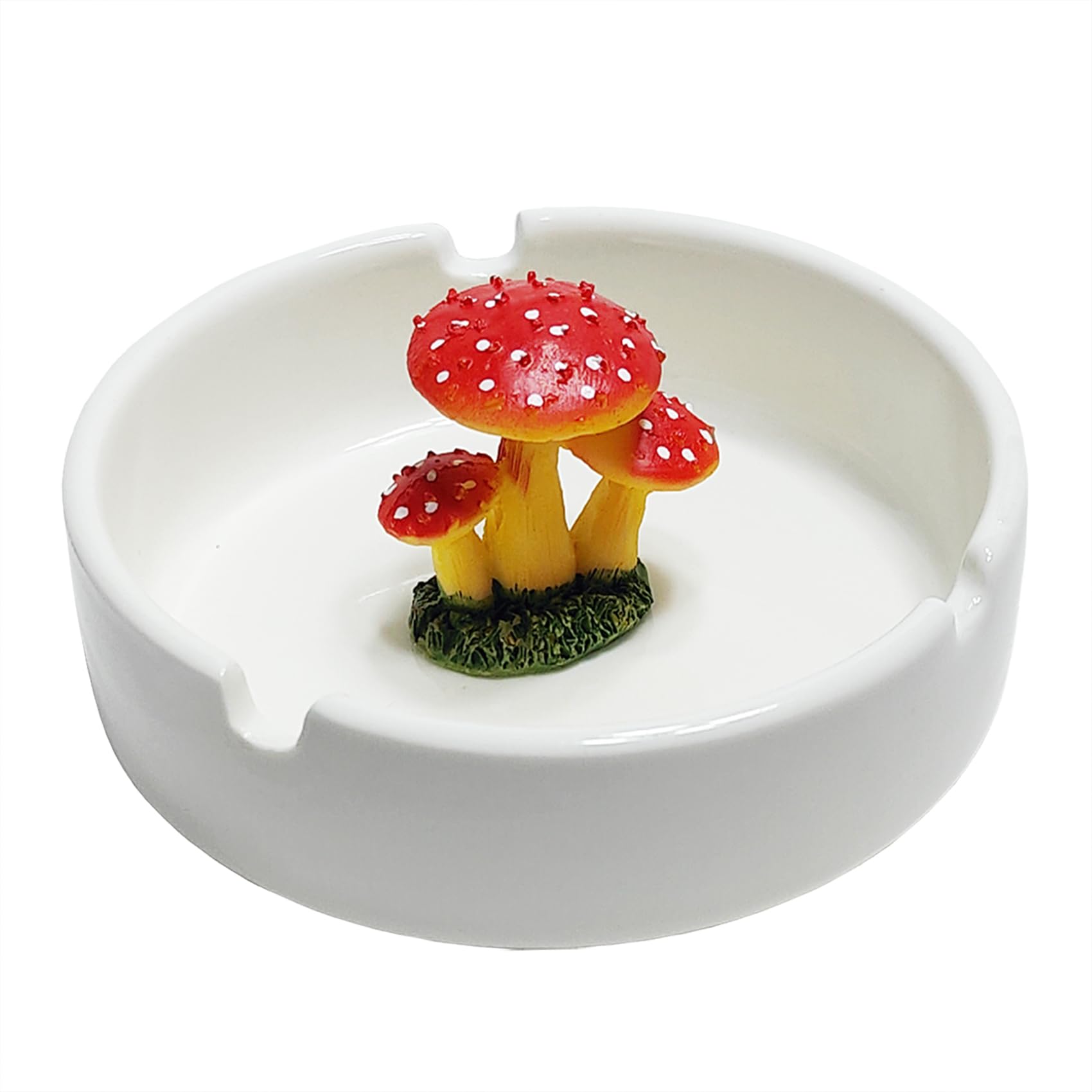 Cute Mushroom Ashtray for Cigarettes Ceramic Ash Tray for Patio Home Office Mushroom Decor Outdoor Indoor Ashtray (Red)