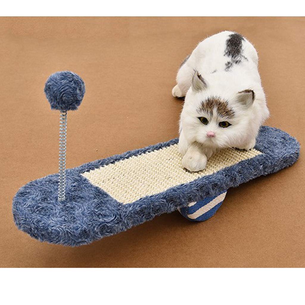 Sisal Kratzbrett Wippe Katzenkratzbrett Katzen Kratzspielzeug Katzenspielzeug (Königsblau)