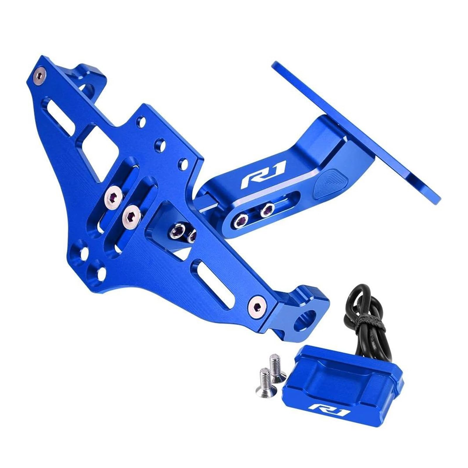 Portaplacas Moto Porta Matrícula para Yamaha R1 YZF-R1 YZFR1 YZF R1M Soporte De Chasis para Guardabarros Trasero De Motocicleta Eliminador De Guardabarros(Azul)