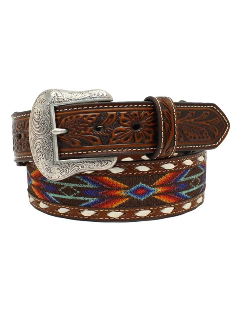 Nocona Men's Buck Laced Ribbon Inlay Western Belt Multi 36
