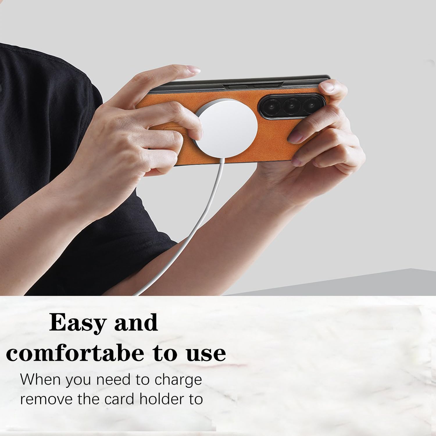 Magnetyczne etui do Samsung Galaxy Z Fold 8 Ultra, styl biznesowy, skórzane, bezprzewodowe, ładowanie, odporne na wstrząsy, smukła obudowa, TPU, przednia rama, podwyższona krawędź (czerwony)