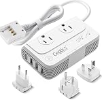 European Travel Voltage Converter by Ceptics, 230W Adapter for Curling Iron, Straightener, Chargers, Step Down World Power Plug - 4 USB Charging QC 3.0 - SWadApt Compatible - Type C, E/F, G Included