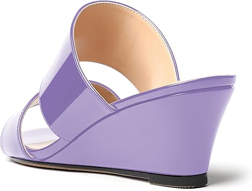 Miniatura 7 de WAYDERNS Sandalias de cuña de tacón bajo de dos piezas para mujer, con puntera abierta, de 2 pulgadas