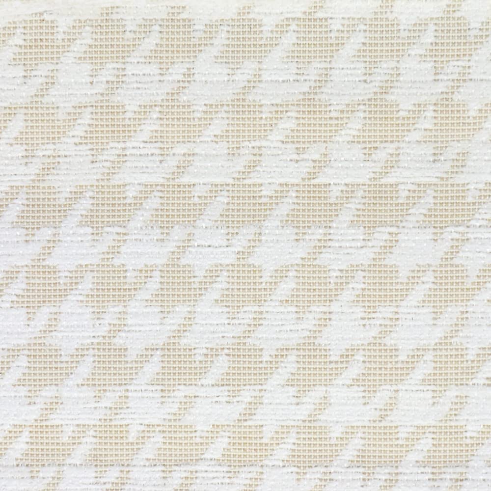 DESHOME Premiere 10 metri - Tessuto al metro Pied-de-poule Jacquard Stoffa per tappezzeria divani, poltrone, cuscini, sedie, borse (Bianco crema)