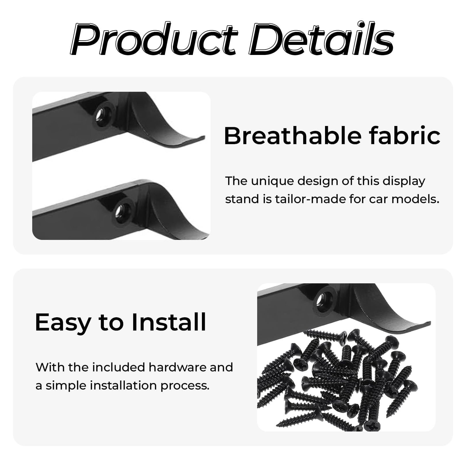 8 Pcs Cars Display Holder Bracket Toy Shelves,Compatible with Lego Car,for Speed Champions Wall Mount Series with Screws for Enthusiasts,for f1 Car,Hooks for Stand Sturdy Vertical for Collectors - Image 3