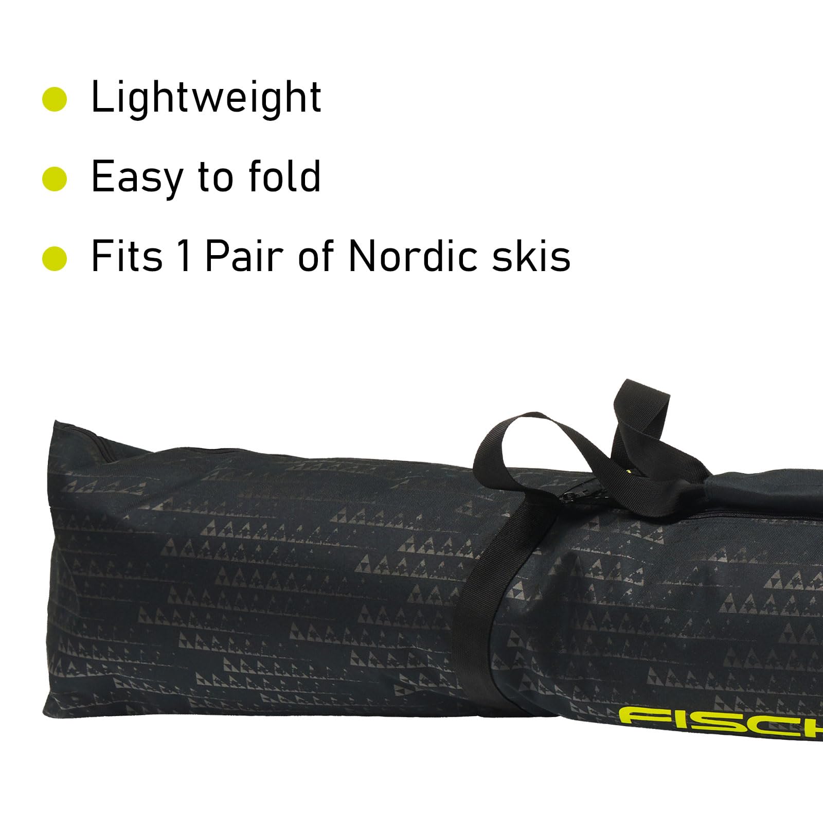 Fischer Skicase ECO XC Sac à skis nordique durable léger et pliable 210 cm de long avec poignées | Capacité de 1 ou 3 paires de skis