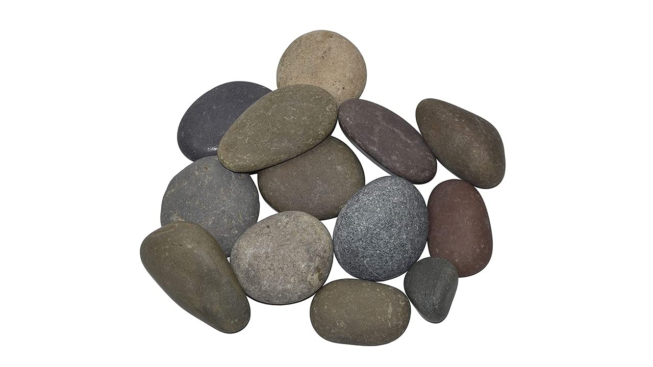 Naturally Green River Pebbles Stones for Decoration, Garden, Plants Pots, Aquarium, Fountain & Home Décor (2kg pack assorted)