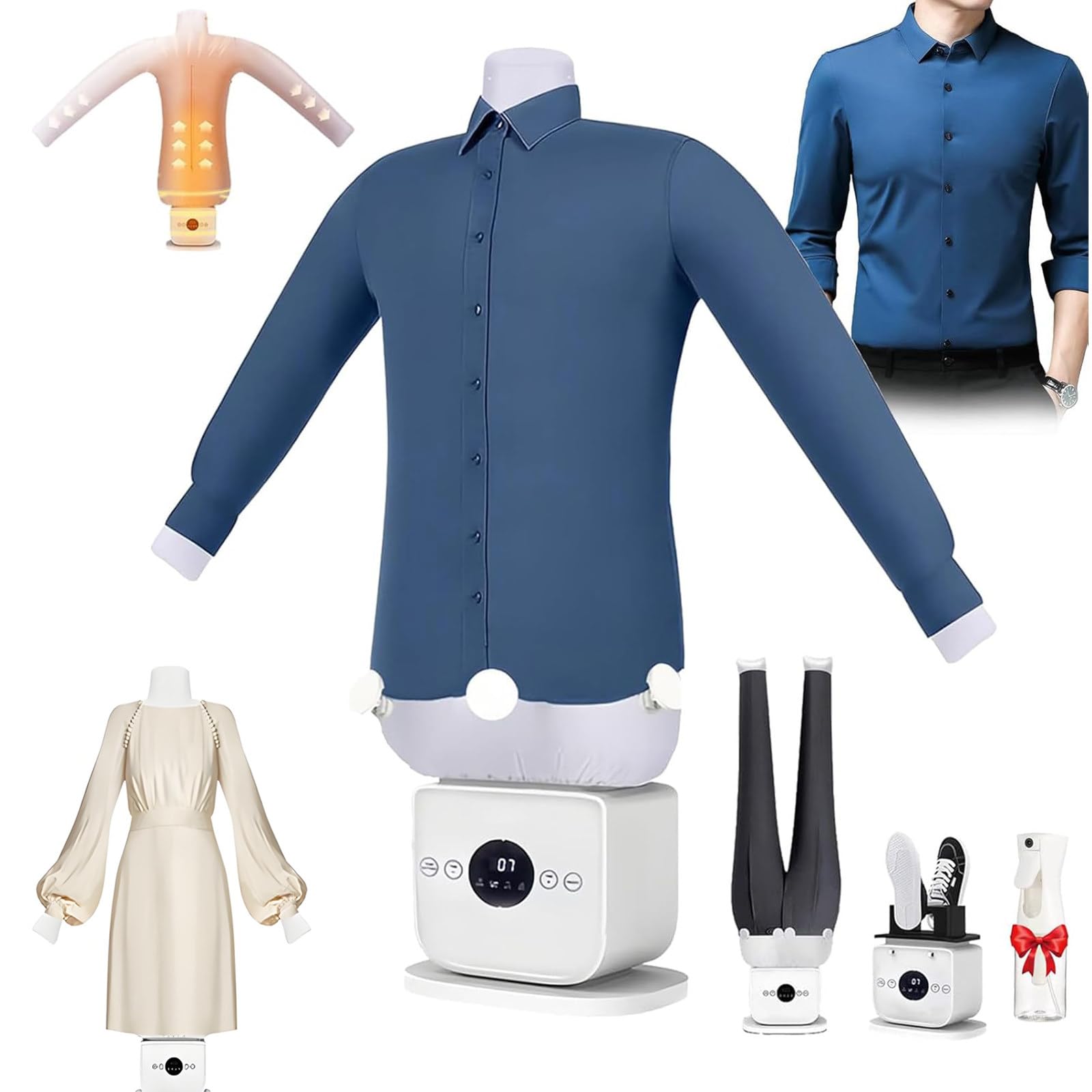 Plancha de vapor portátil automática de 360° con secado rápido sin puntos ciegos en 8 minutos. Plancha profesional para camisas y pantalones.