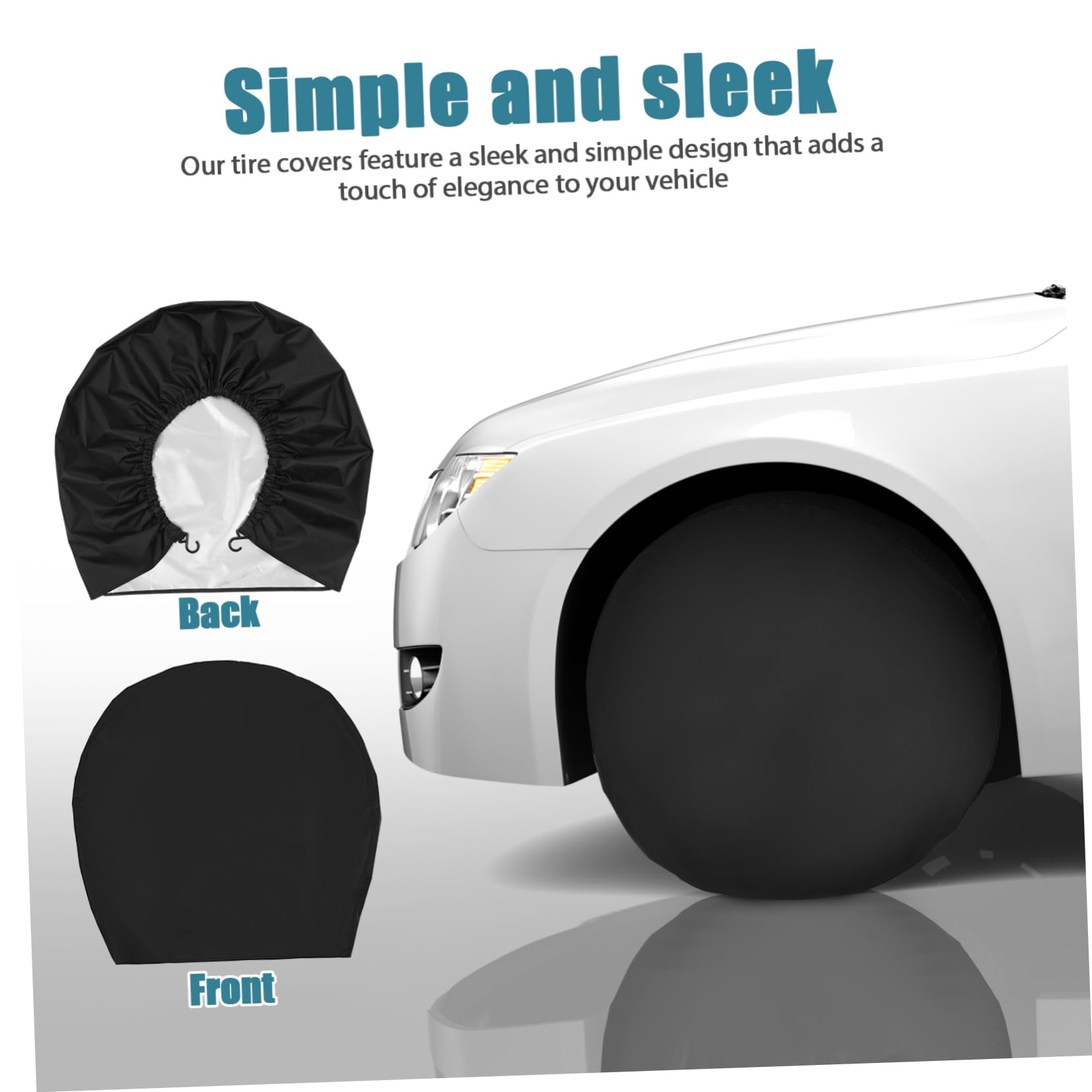 Mipcase 4pezzi Copriruota in Oxford per Pneumatici di Camion Suv Camper e Rimorchi Protezione da Sole e Sporco Confezione