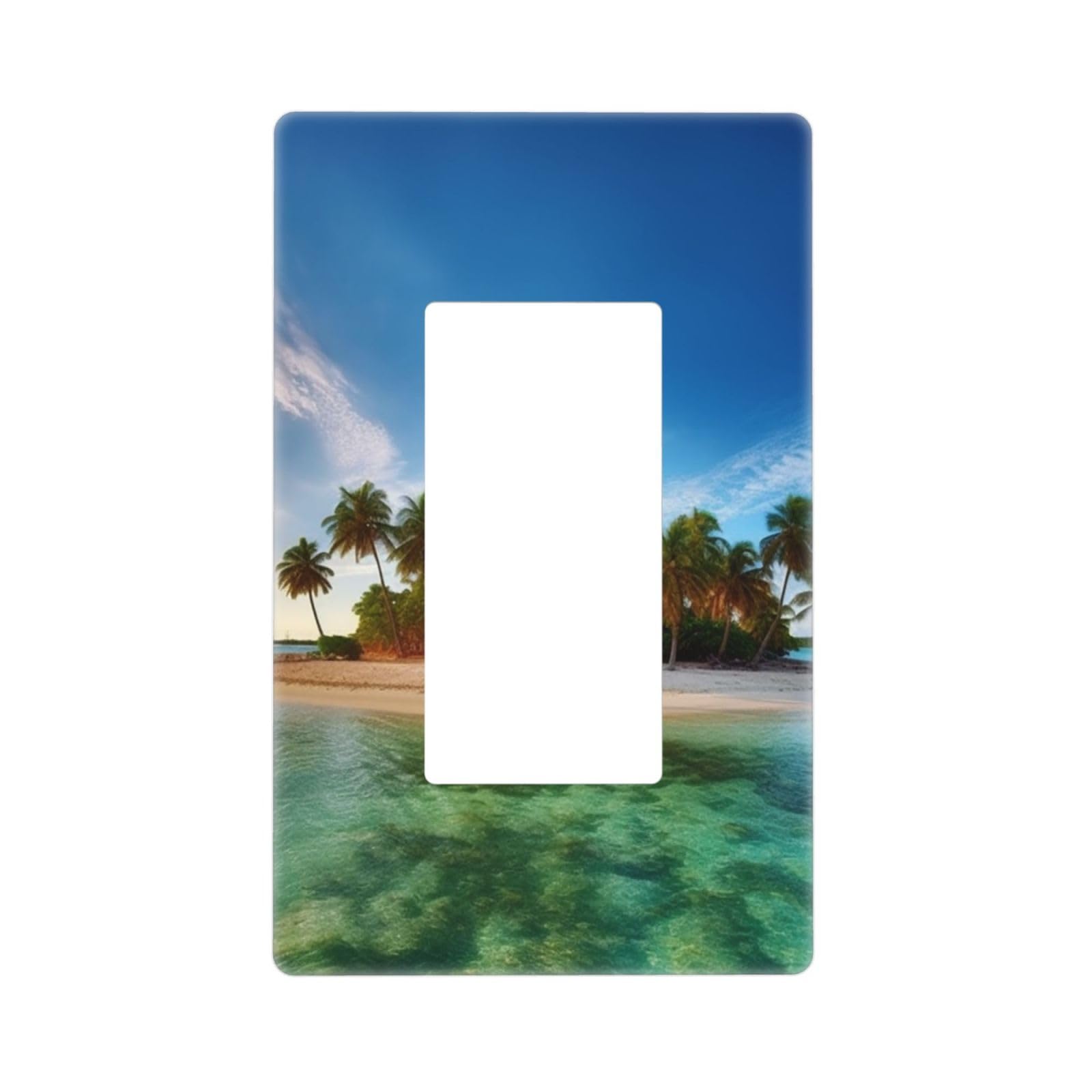 Nonhai Style N Overseas Islands Wall Plate Cover 1 Gang Light Switch Cover Decorative Single Duplex Wall Plates Standard Size Decorator Blank Electrical Switch Plate Cover For Electrical Outlets