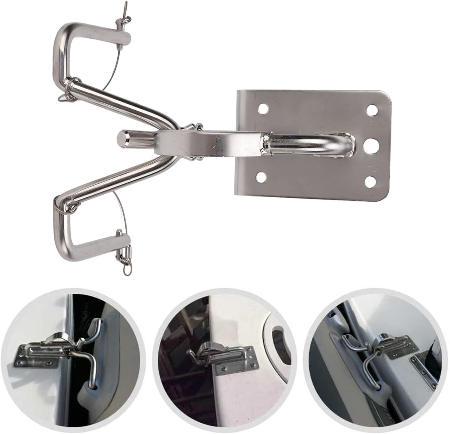 Stainless Steel Anchor Chain Tensioner, Quick Release Snap Davits Set Marine Hardware for Yachts/Inflatable Boats Dinghy Instant Lock System