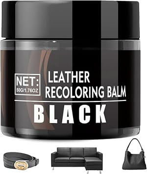 50ml Leather Repair Kit Black,Leather Recolouring Balm,Black L-eather Dye,Scratch Repair,Stain Remover,Long-Lasting Durability,Le-ather Restorer And Care Cream For Sofa,Car Seat,Leather Jacket