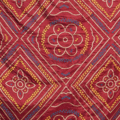Image of DUPATTA BAZAAR Woman's Printed Bandhini Silk dupatta