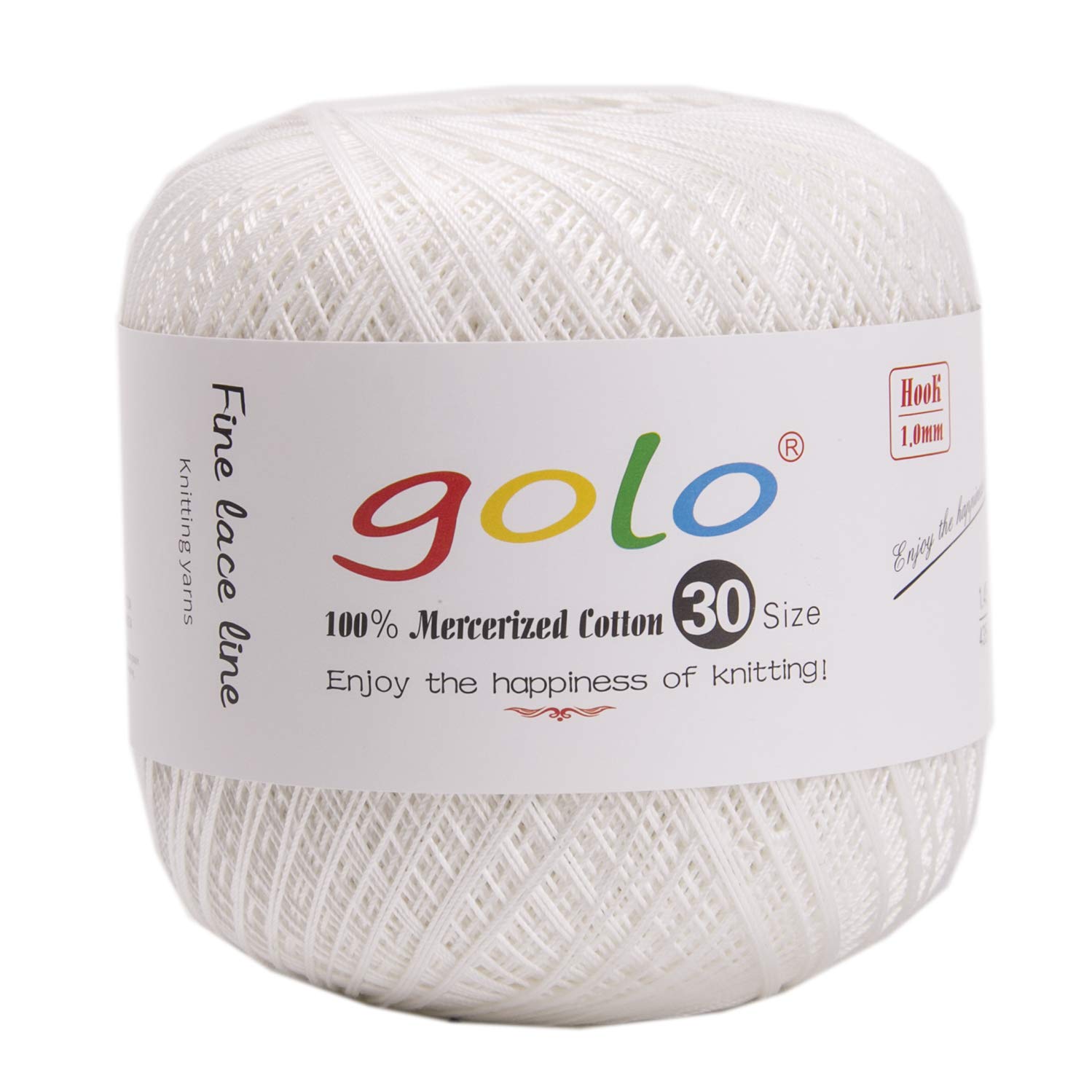 golo Cotton Yarn for Hand Knitting Pearl White Yarn for Tatting Lace Yarn Crochet Thread 703