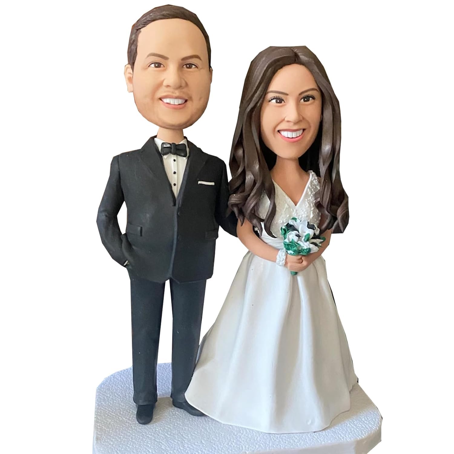 Figurine Bobblehead personnalisée pour couple/témoin de demoiselle d'honneur, figurine articulée personnalisée sur la base de votre photo, figurine Bobbleheads unique faite à la main
