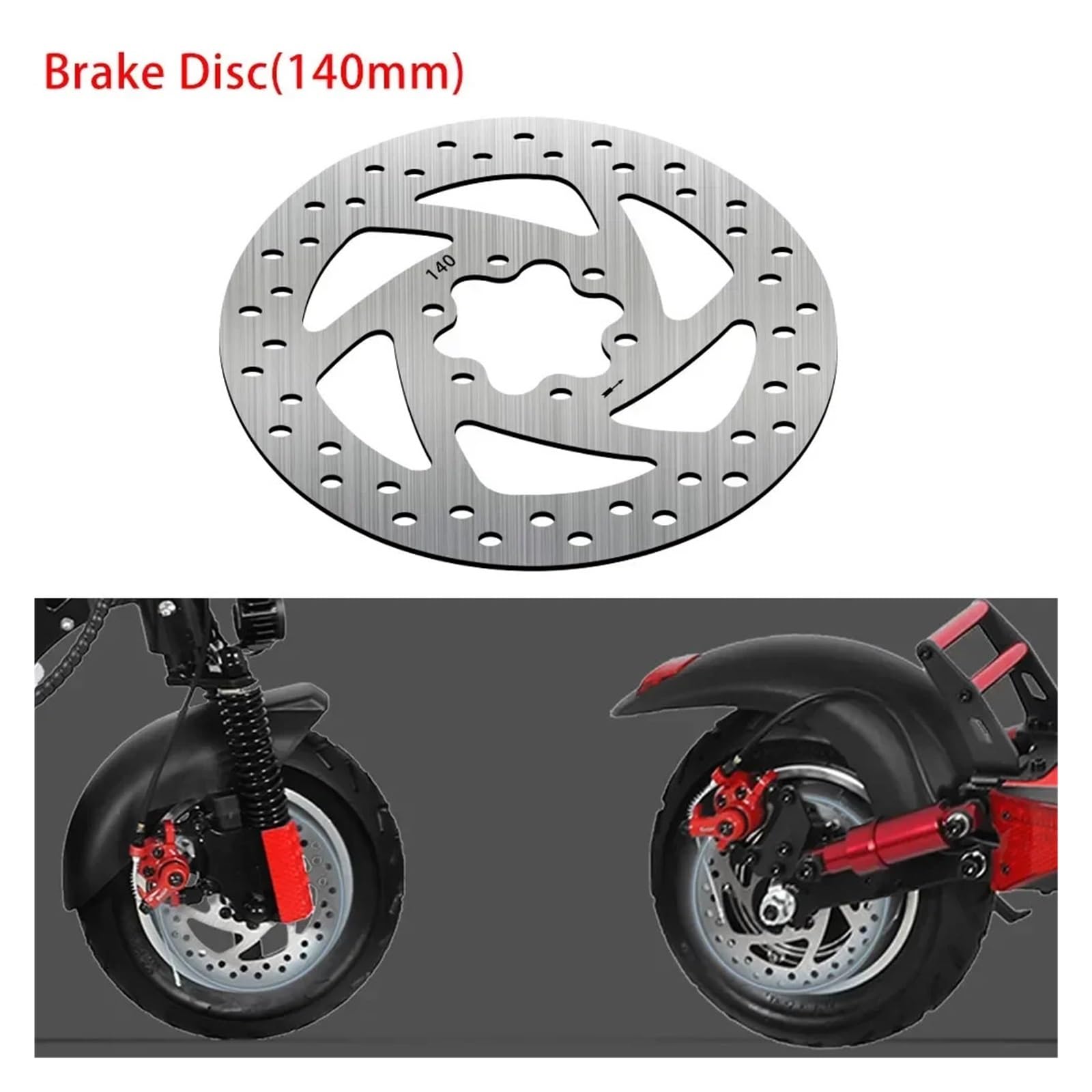 1/2/3PCS 140 Millimetri Dispositivo di Freno A Disco 6 Fori in Acciaio Inox Rotore Freno A Disco Compatibile con INOKIM Scooter Elettrico Accessorio(3pc)