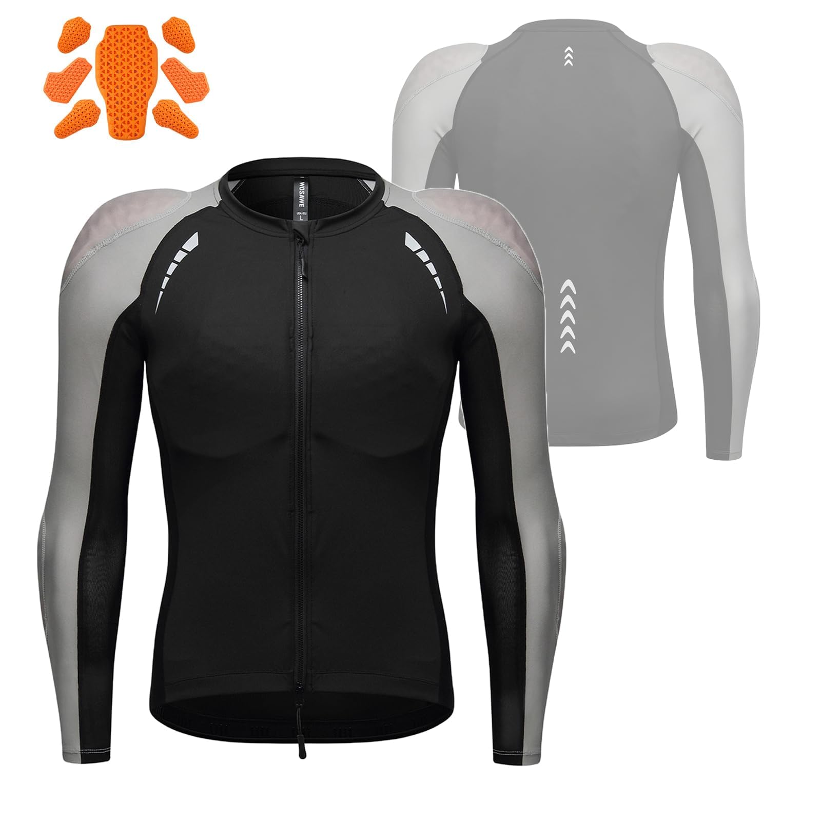 Camicia con protezioni moto uomo, giacca estiva mesh traspirante con protezioni schiena e petto, catarifrangente per turismo e pendolarismo leggera top motociclista sicurezza