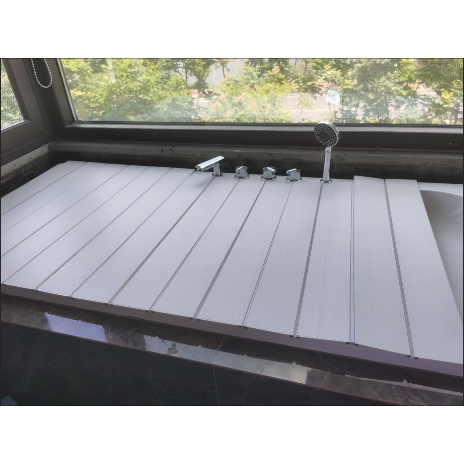 Odporna na wysoką temperaturę składana osłona wanny z PCW pogrubiona deska 0,6 cm do ochrony przed kurzem 70 x 105 cm przenośne akcesorium do wanny