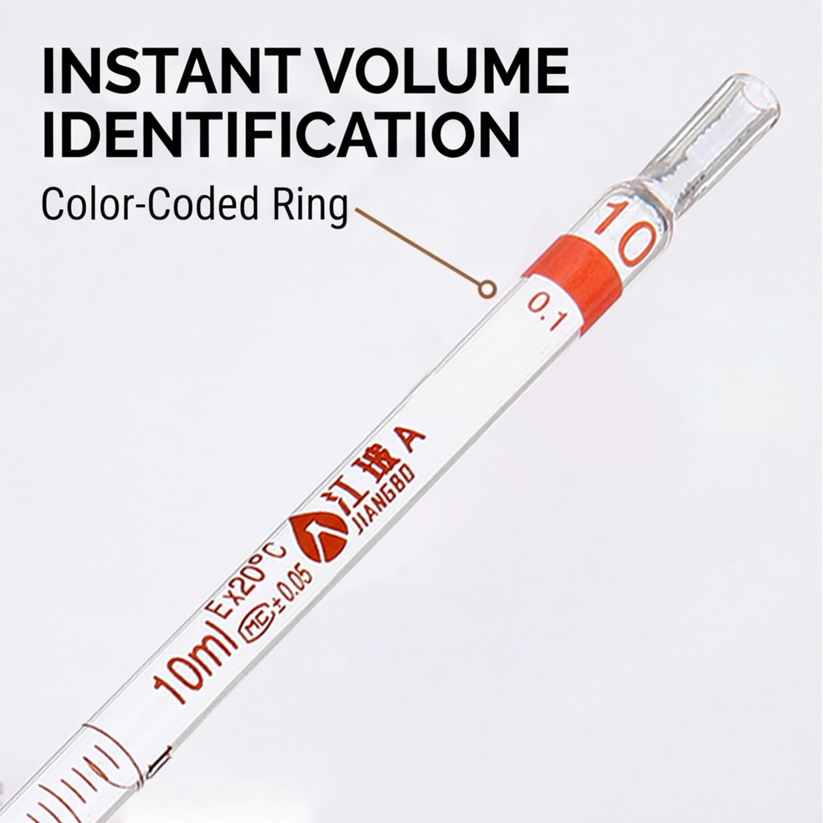 PATIKIL Pipette Graduate 10ml +/- 0,05ml 10 Pezzi Trasparente