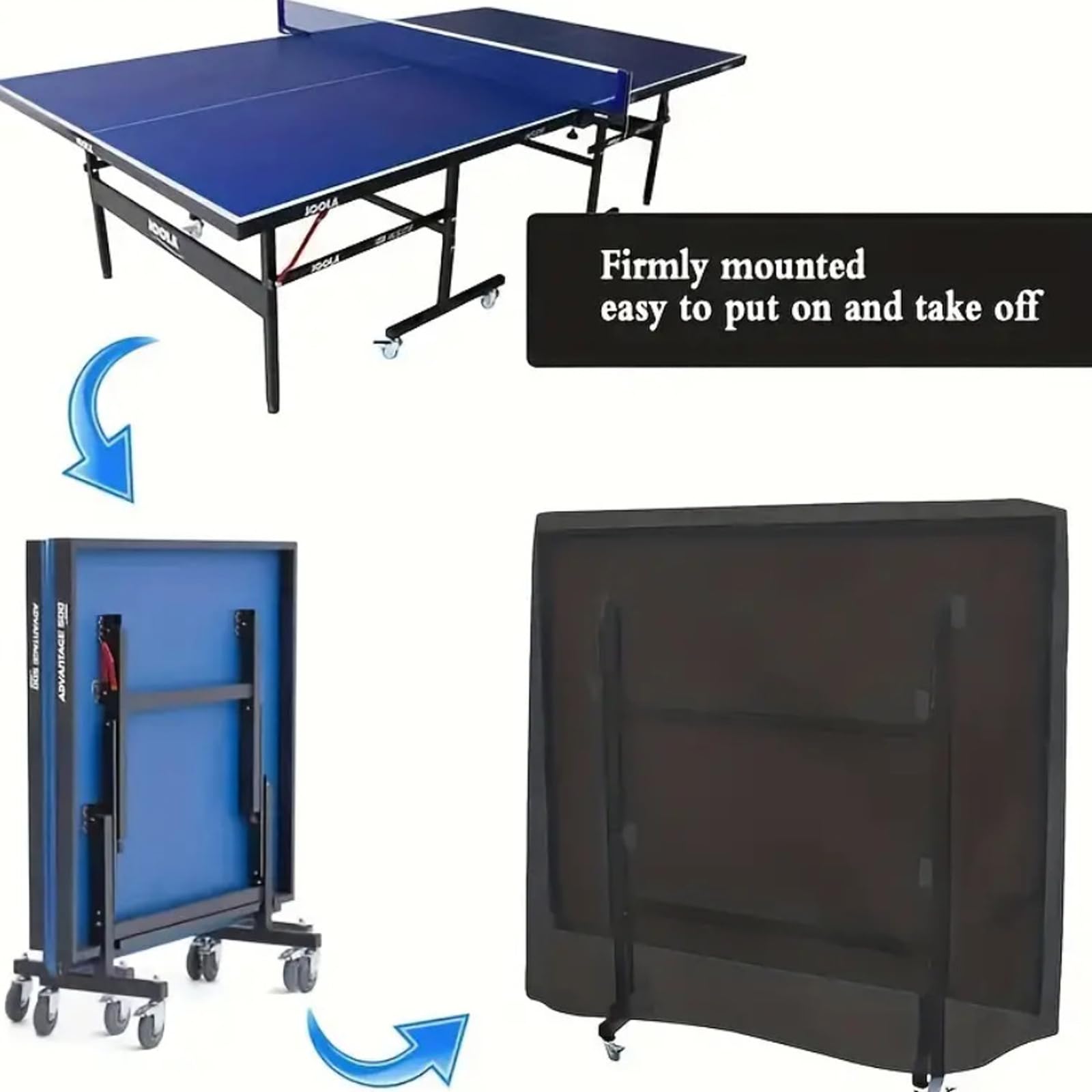 Copertura per Tavolo da Ping Pong,21 0D Oxford Coperture Protettiva per Tavoli da Ping Pong Esterno, Impermeabile Telo di Protezione per Tavolo Ping Pong per Interni Esterni(Size:165 x 70 x 185cm,Colo