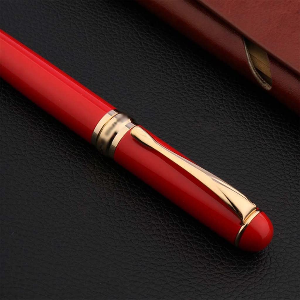 Penna stilografica cinese rosso dorato elegante Fude Calligrafia Business Office School Forniture Scrittura