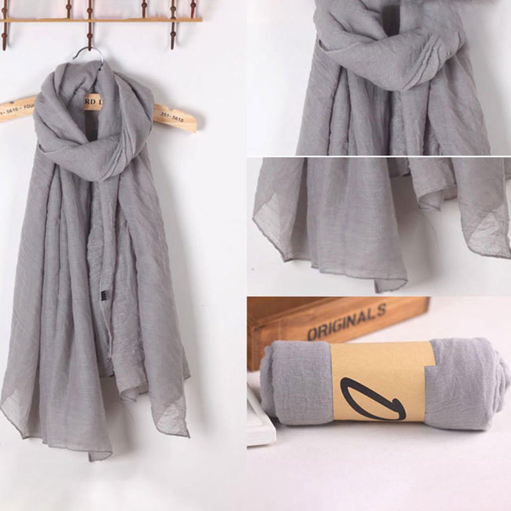 Écharpe Longue Coton Jaune Uni Rétro – Grand Châle Hijab Élégant Et Polyvalent Pour Femmes