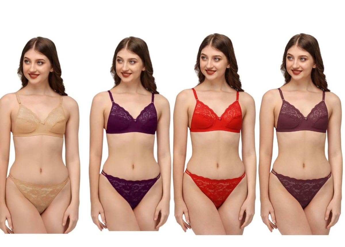 fikten Designer Women’s Non-Padded Bra Panty Set – Stylish & Comfortable Lingerie Set Multicolour-picture-52