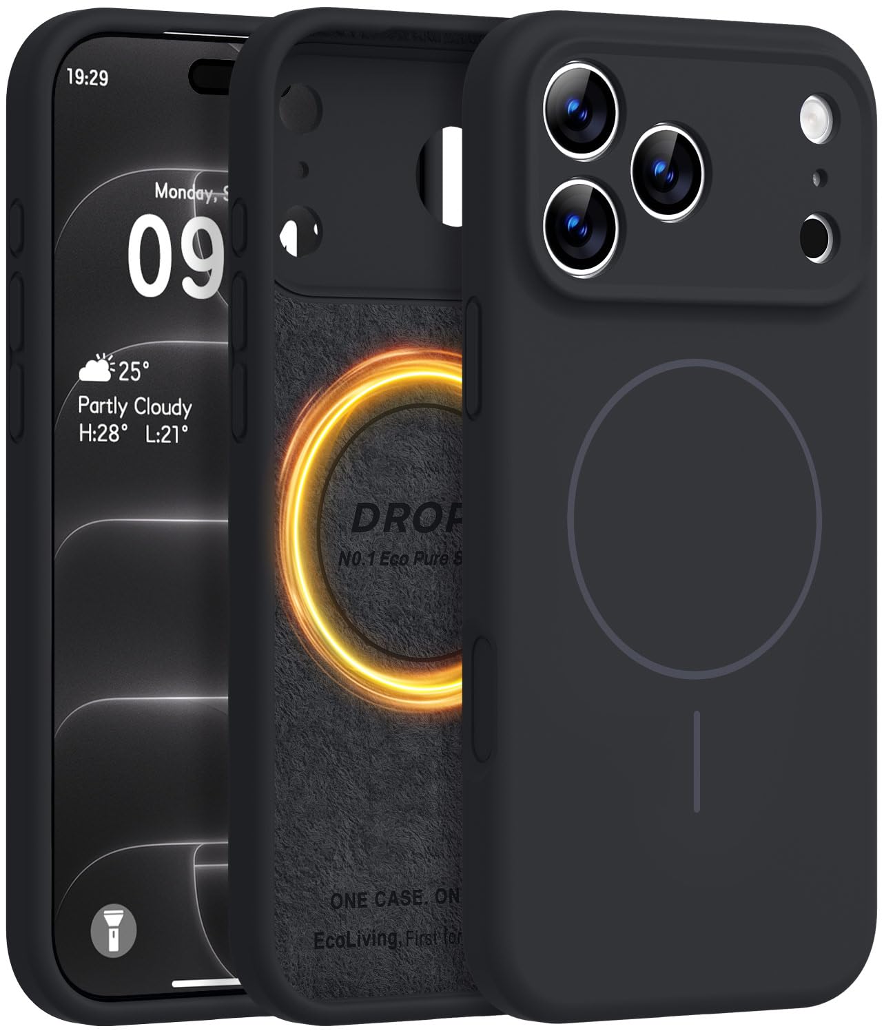 Photo 1 of Vooii iPhone 18 Pro Max Magnetic Silicone Case - Black