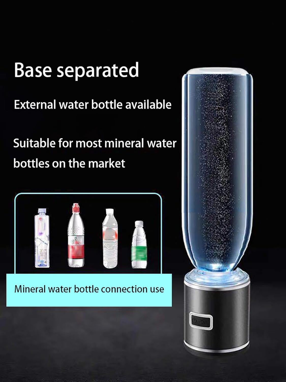 400ml Rich Hydrogen Cup,Hydrogen Water Generator, Portable Hydrogen Water Ionizer Machine, Hydrogen Rich Water Glass Health Cup for Home Travel