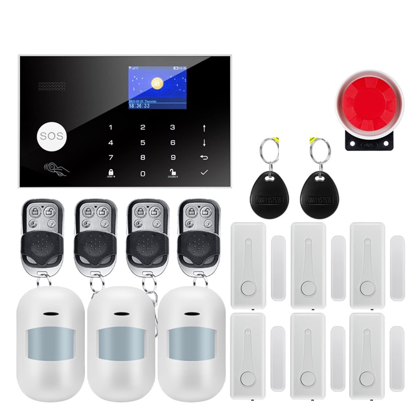 CUDTAPI Tuya Wireless Home GSM Security With Motion Detector Sensor Burglar Alarm System(W7B6)