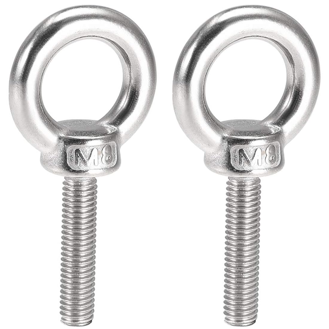 TA-VIGOR 2Pcs M8 x 35mm Lifting Long Eye Bolt, 304 Stainless Steel Wall Expansion Anchor Bolts