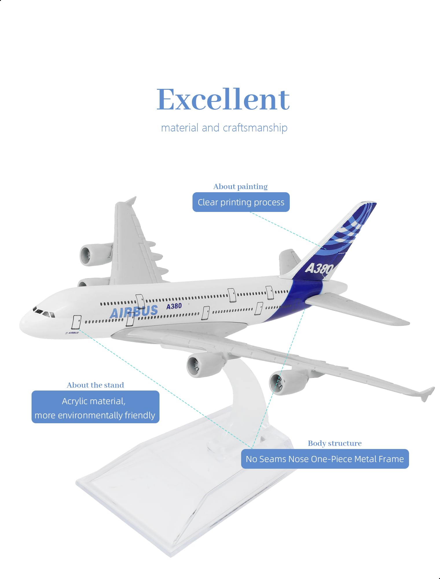 ②1/4 AirbusA380✕3セット 1/400=約20cm Amazon.com: QIYUMOKE 1/400 for A380 Prototype Diecast Metal Model