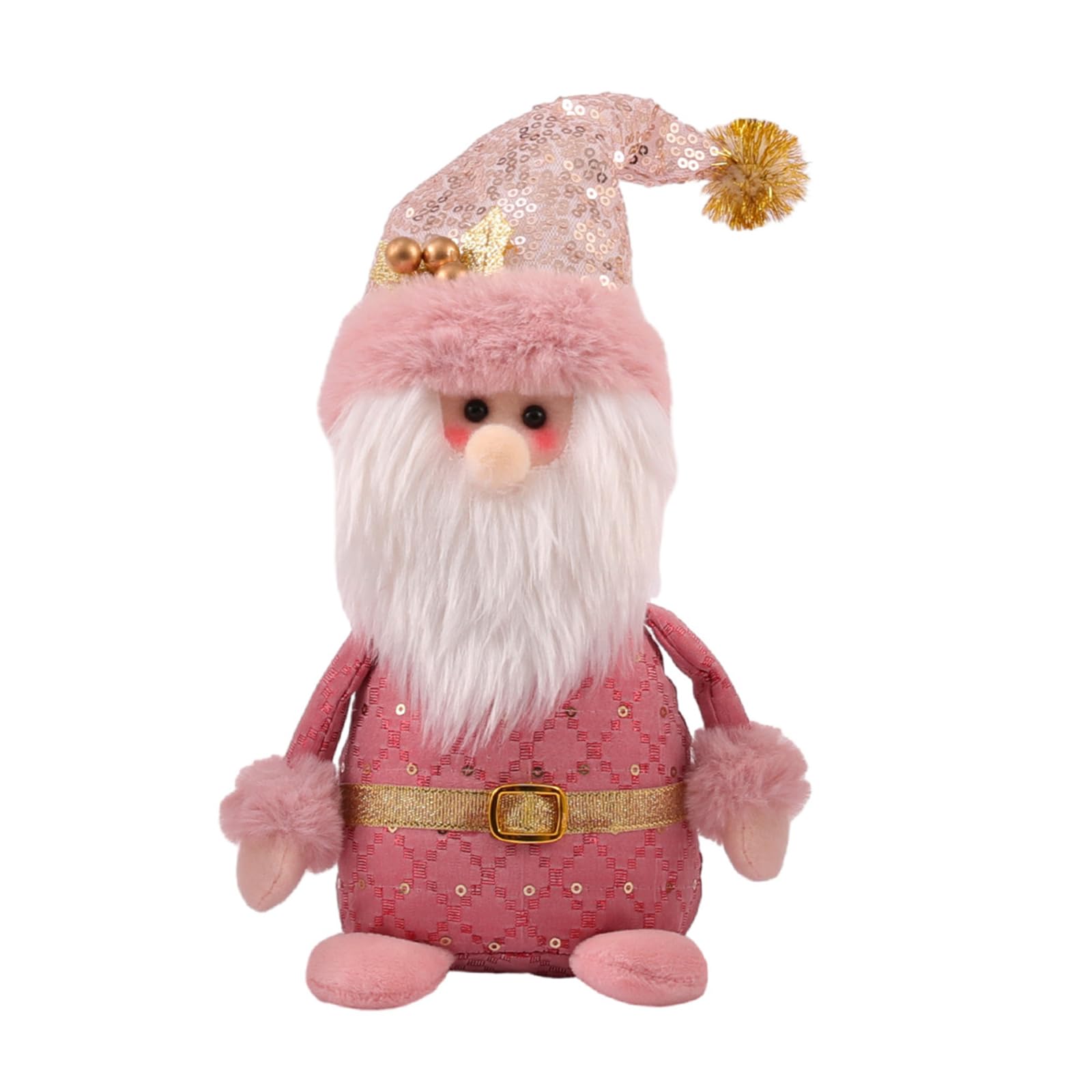 Tsophreniq Christmas Santa Doll Ornaments Sequins Sitting Snowman Figurine Doll Decoration for 2024 New Year Kids Gift Santa
