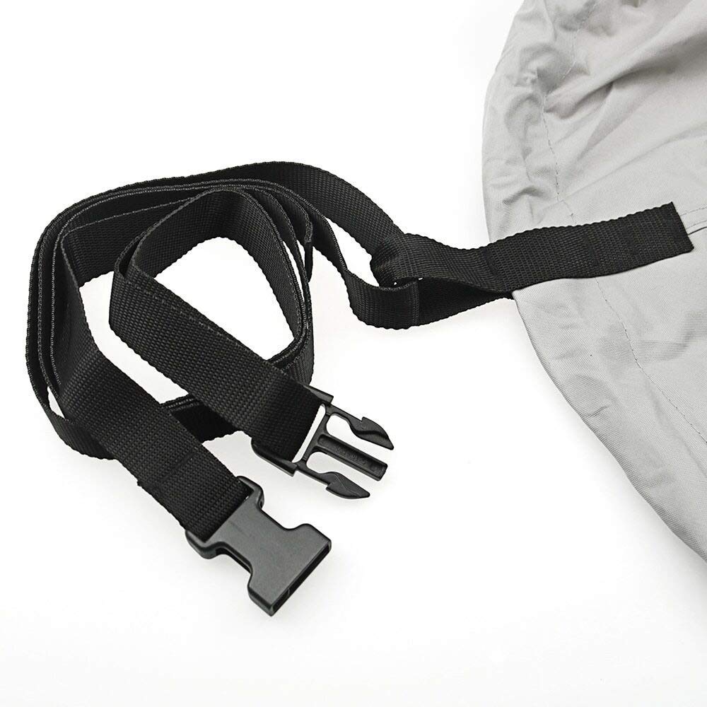 Telo copribarca 600D Rivestito in PU, trasportabile, 14-16'X68, Resistente all'Acqua, per Esterni (Grigio Chiaro)