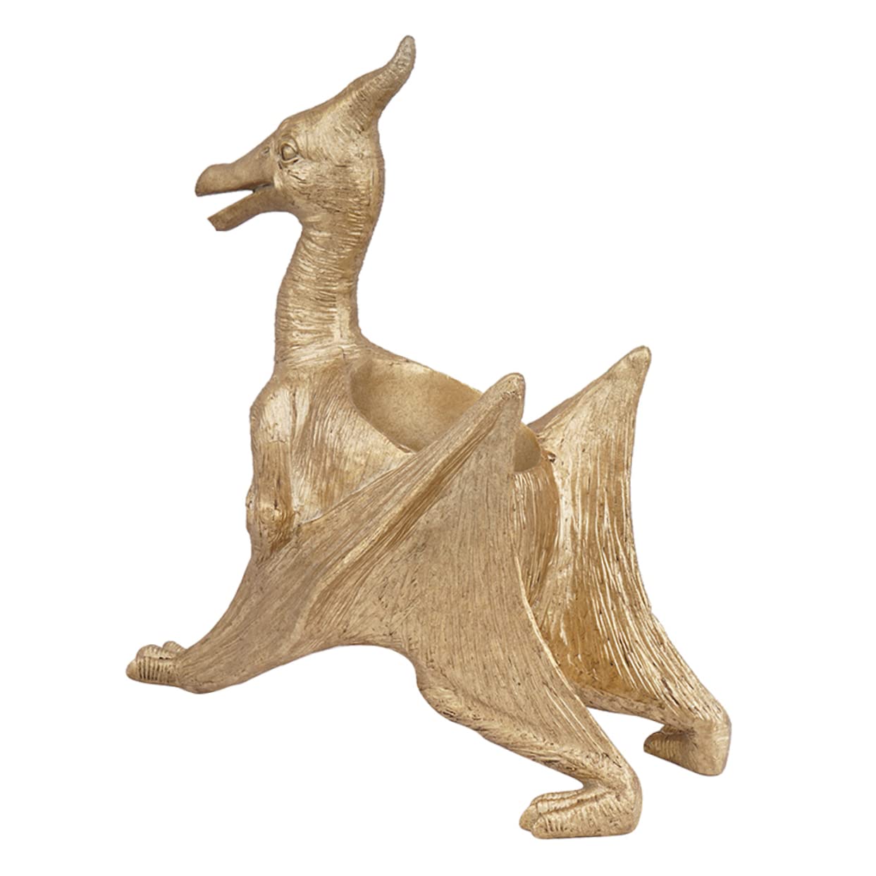 Pot de fleurs résine dinosaure doré UKCOCO pour déco maison