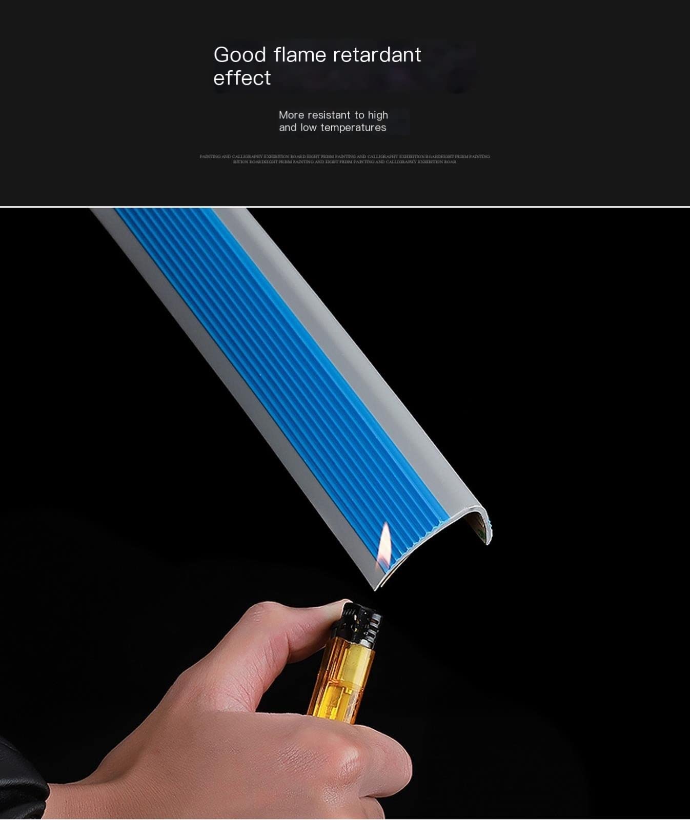 Battistrada per scale in gomma antiscivolo per esterni, autoadesivo, bordo in PVC per protezione di scale, gradini e terrazze, efficace, durevole