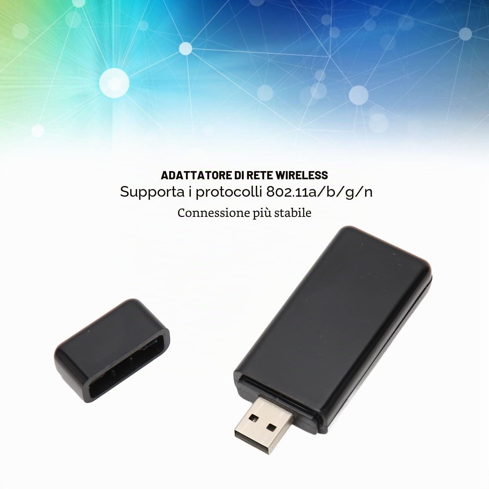 Ejoyous Chiavetta USB WLAN per TV, adattatore WiFi per PC Ethernet Dongle adattatore di rete Dual Band 2.4 GHz/5 GHz 300 Mbps, compatibile con televisori serie 7/8/10/11 WIS09ABGN