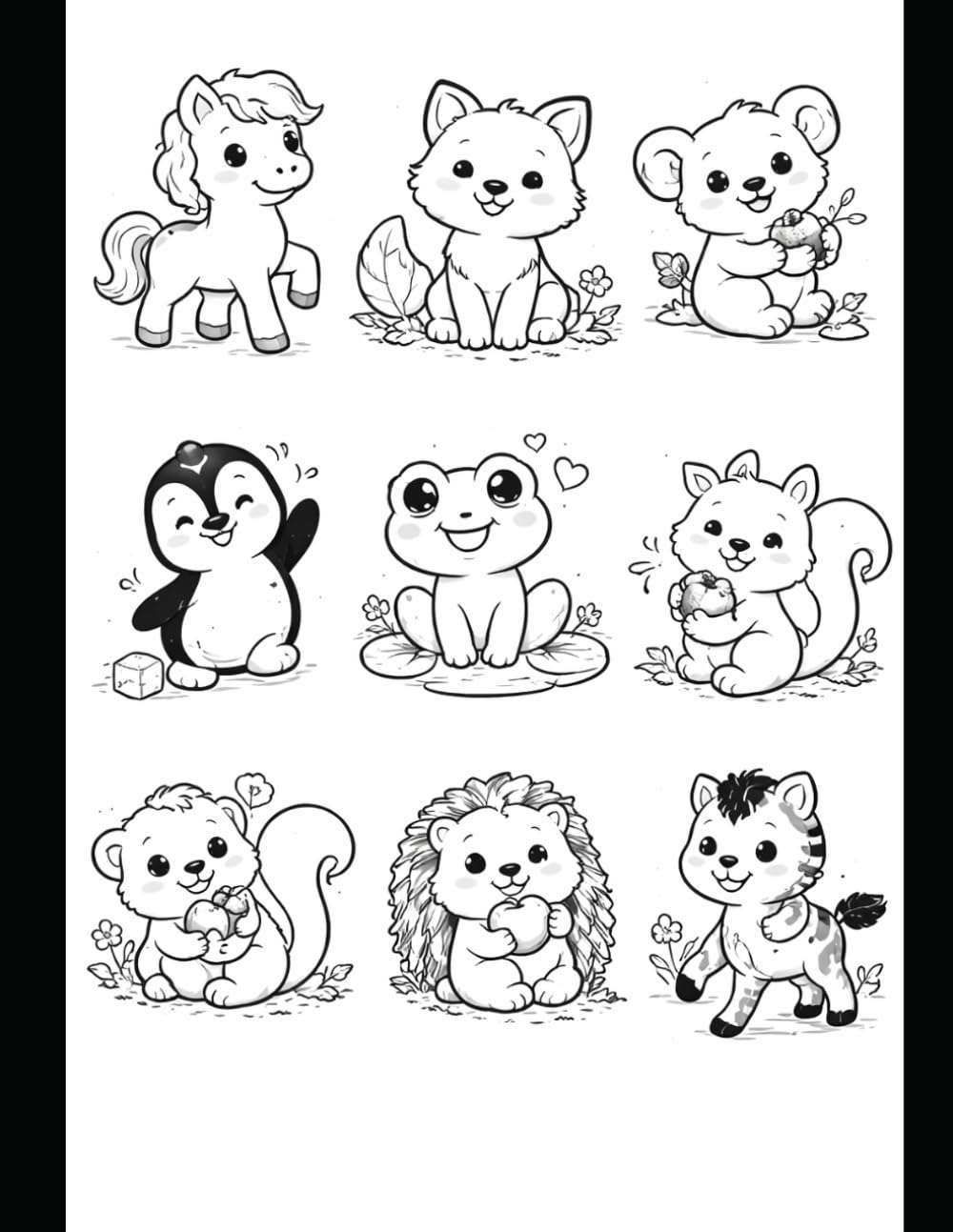 Cute Animals Coloring Book for Kids Ages 4–8