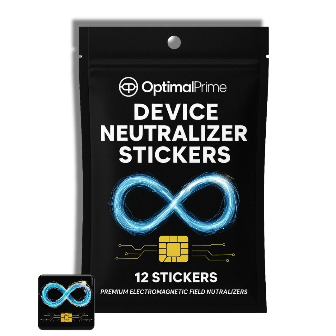 Optimal Prime Black Device Neutralizer Stickers - Shielding Stickers For Phones, Tablets, Laptops, And Wifi Devices | Pack Of 12 For Home And Office Protection