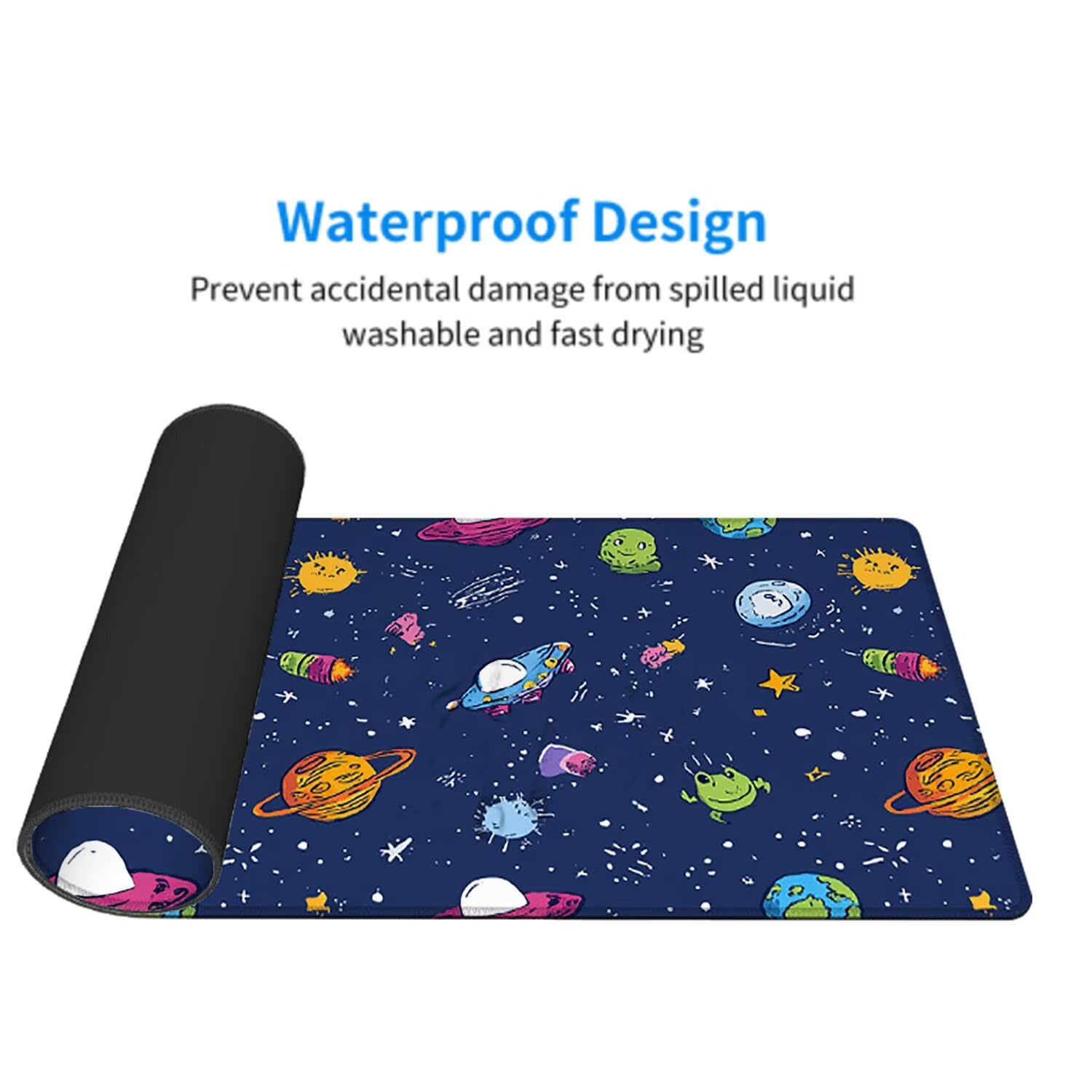 Granatowa podkładka pod mysz pod mysz pod biurko XXL podkładka pod mysz do gier 1400 x 600 x 3 mm podkładka pod mysz gumowa duża podkładka pod mysz dla graczy akcesoria PC, do klawiatury laptopa w