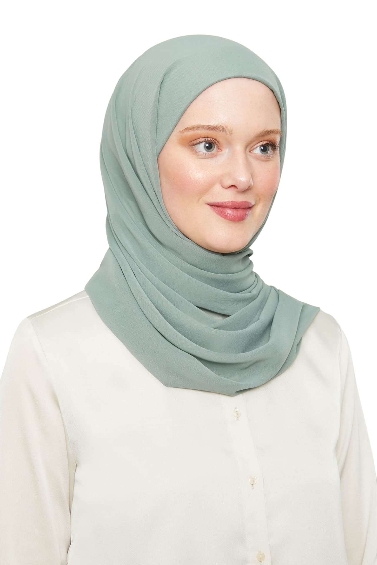 Ready To Go Instant Hijab for Ladies Girls Women Turkey Premium Quality Chiffon Scarf (Pistachio Green)