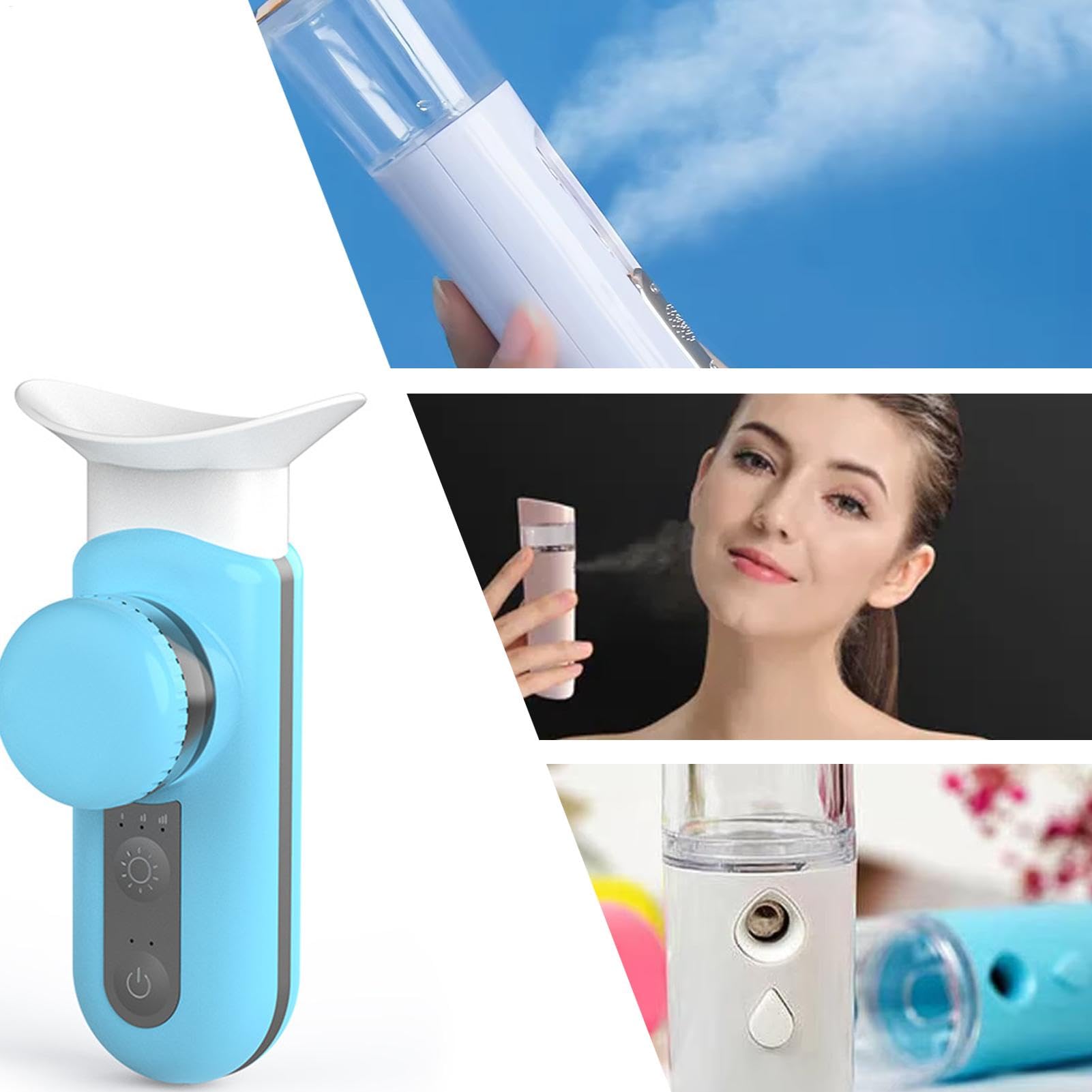 Nano vaporisateur chauffant pour les yeux | Vapeur oculaire pour les yeux secs | Hydratant et sucette pour les yeux portables | Vaporisateur portable nébuliseur avec modes de compression chaude et