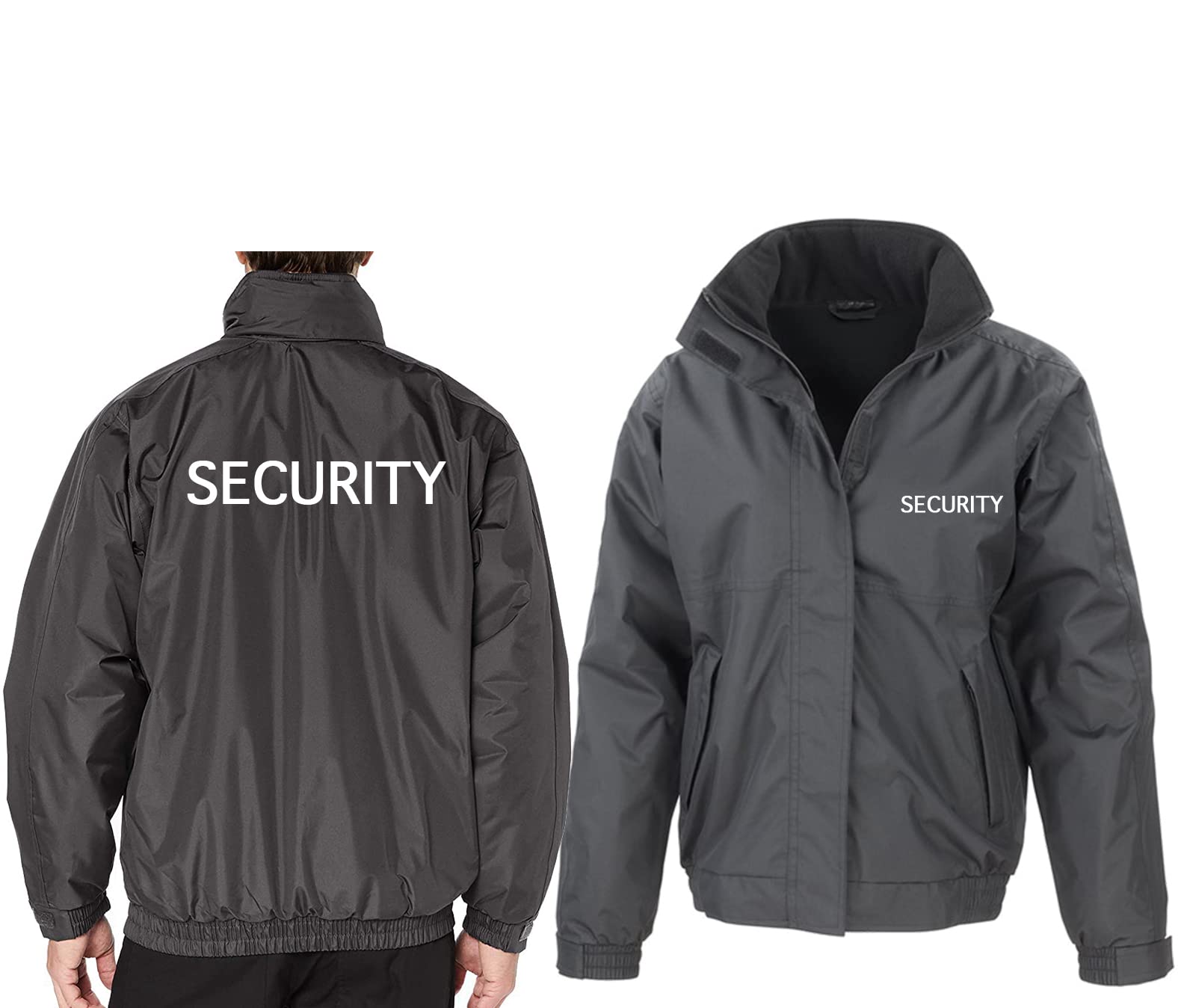 Security' Printed Doorman Bouncer SIA Black Waterproof Windproof Jacket