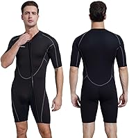 Seaskin 3mm Shorty Wetsuit Men Women Front Zip Neoprene Suit for Diving Snorkeling Kayaking Swimming