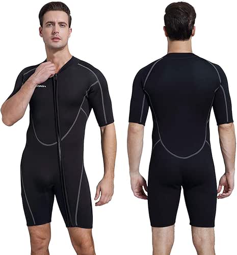 Seaskin Mens 3mm Shorty Wetsuit Womens, Full Body Diving Suit