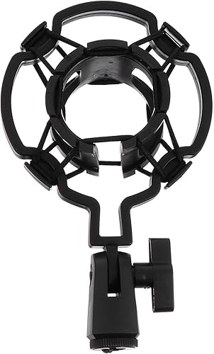 Shockmount for Condenser Microphone Plastic Suspension Holder with Knob Vibration Dampening Mic Clip for Podcasting Music and Broadcasting