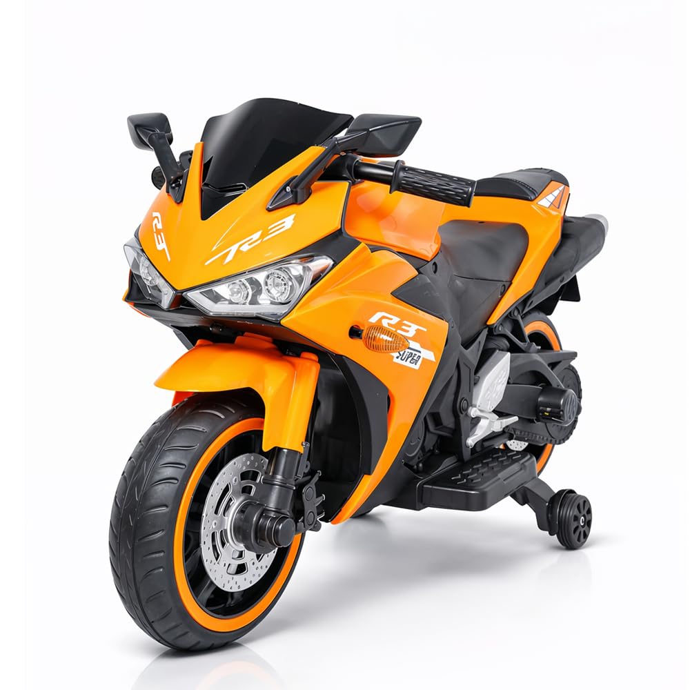 Ninja Ride-On Bike for Kids | 12V Rechargeable Battery Electric Toy Bike | Bluetooth Music| 35kg Capacity| Ages 3–8 Boys & Girls| BIS/ISI Approved| 6-Month Warranty| Large| Orange-image-27